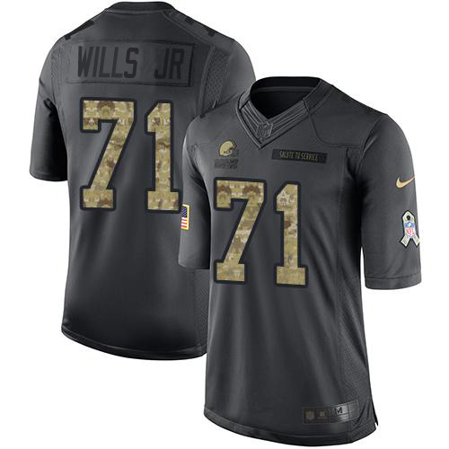 Nike Browns #71 Jedrick Wills JR Black Youth Stitched NFL Limited 2016 Salute to Service Jersey